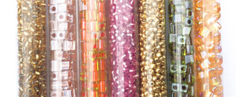 SALE Destash Sugared and Smooth Glass Pearl Beads Mixed Colors Sizes Lot #6 Per Pkg