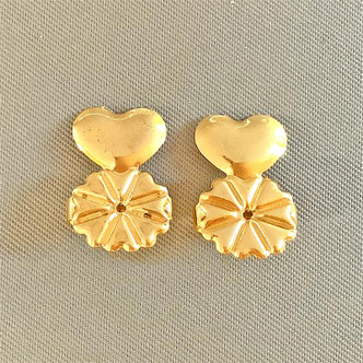 Gold Plated Copper 14x10mm Hypoallergenic Post Earring Backs Lifters Supports Q1 Pair per Pkg