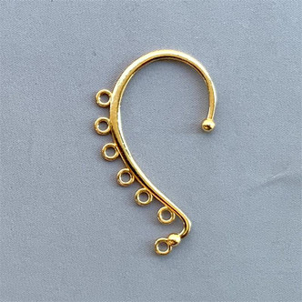 Thick 7 Loop Ear Cuff 58x36mm Gold Plated Alloy Q6 Per Pkg