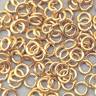 Round Open 4mm Jump Rings 20 Gauge Gold Plated Alloy Q150 Per Pkg