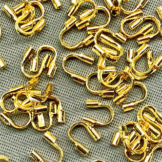 Gold Plated Brass 4.6x4.5x1.5mm Wire Guards Cover Q200 per Pkg