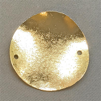 Stardust Hammered Circle 2 Loop Links 25mm Gold Plated Copper Q4 Per Pkg