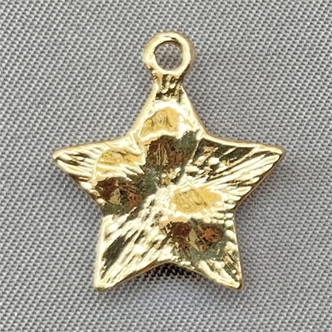 Gold Star Charms Imitation Pearl 19x17mm Plated Q6 Per Pkg