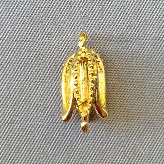 Tulip Flower 2 Loop Links 16x9mm Gold Plated Alloy Q12 Per Pkg