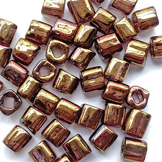 TOHO Hybrid Topaz Bronze Vega 4mm Cube Glass Seed Beads per Tube