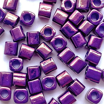 TOHO Higher Metallic Grape 4mm Cube Glass Seed Beads per Tube