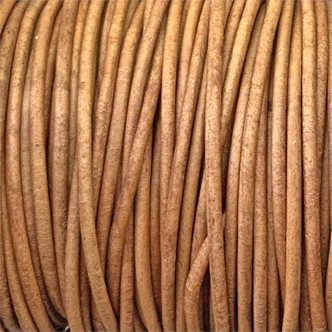 Antique Natural 1.5mm Dyed Leather Jewelry Cord per Foot