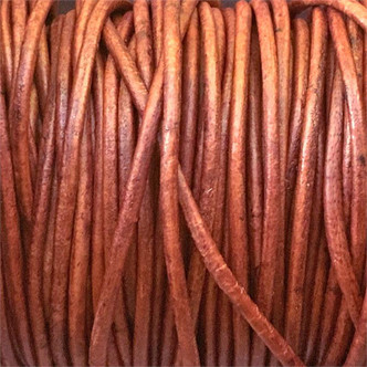 Antique Red Brown 1.5mm Dyed Leather Jewelry Cord per Foot