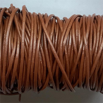 Hickory Brown 1.5mm Dyed Shiny Leather Jewelry Cord per Foot