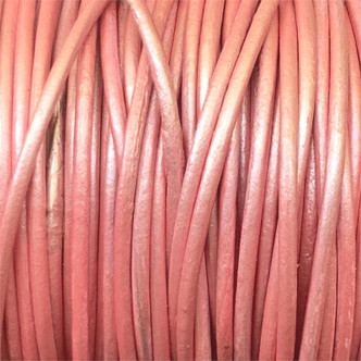 Mystique Pink 1.5mm Metallic Dyed Leather Jewelry Cord per Foot