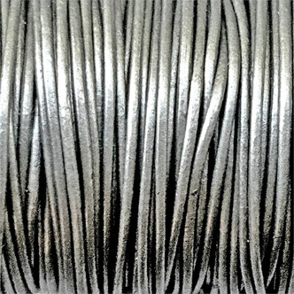 Gray 1mm Dyed Metallic Leather Jewelry Cord per Foot