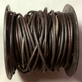 Antique Dark Brown 2mm Dyed Leather Jewelry Cord per Foot