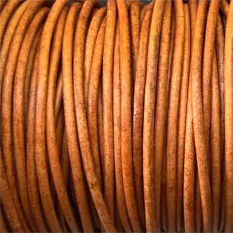 Antique Light Brown 2mm Dyed Leather Jewelry Cord per Foot