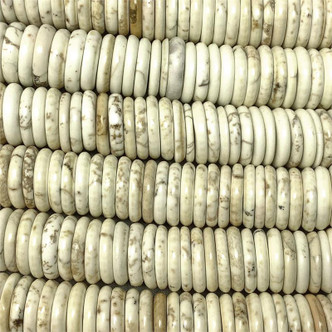 White Magnesite 15mm Disc Semi-Precious Stone Beads per Strand