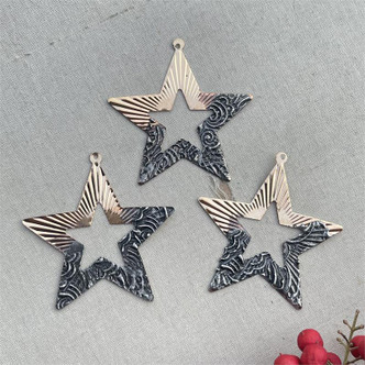Molten Metal Mix Star Artisan Stamped Solder Brass 52mm Q2 Per Pkg