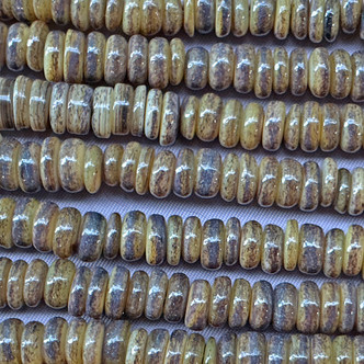 Charcoal 7mm Heishi Dyed Mother of Pearl Shell Beads Per Strand