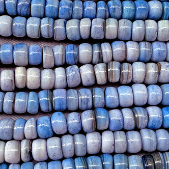 Periwinkle 8mm Chunky Heishi Dyed Mother of Pearl Shell Beads Per Strand