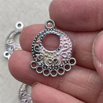 Pink Bohemian Filigree Hoop Chandelier Findings Artisan Earring Components Q4 Per Pkg
