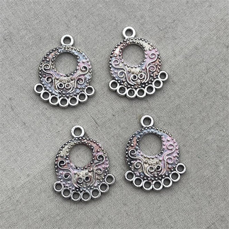 Pink Bohemian Filigree Hoop Chandelier Findings Artisan Earring Components Q4 Per Pkg