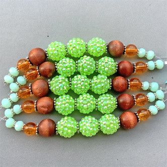 Clover Pave Candy Bead Mix 16mm-4.5mm Per Strand