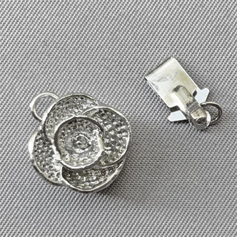 Rose Box Clasps 19x12x8mm Platinum Plated Brass Q3 Per Pkg