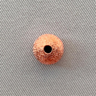 Hollow Stardust Round Ball Beads 8mm Rose Copper Plated Alloy Q24 Per Pkg