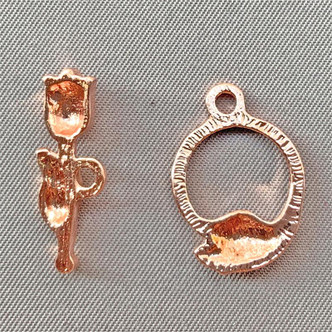 Tulip Toggle Clasps 20x14mm Rose Copper Plated Alloy Q4 Per Pkg