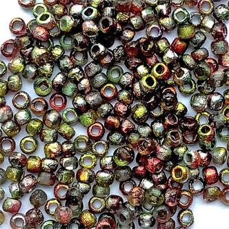 Crystal Magic Apple Size 11/0 Round Etched Czech Glass Seed Beads per Tube