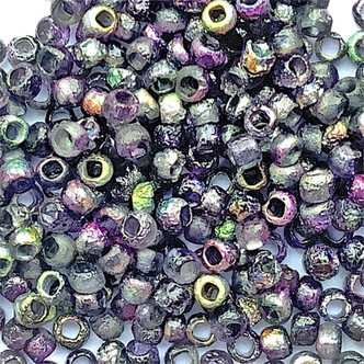 Crystal Magic Purple Size 11/0 Round Etched Czech Glass Seed Beads per Tube