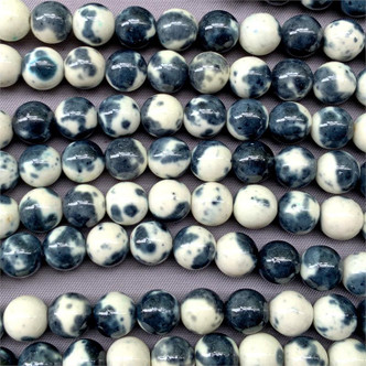 Denim Tiger Stone 8mm Round Ball Synthetic Stone Beads per Strand