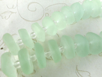 24x3mm-28x4mm Chrysolite Center Drilled Stick Sea Glass Beads Per Strand