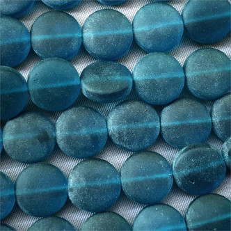 Blue Nile 12mm Coins Sea Glass Beads Per Strand