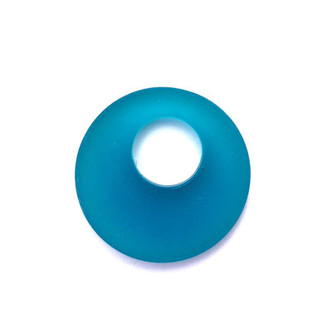 Teal 20mm Donut Sea Glass Frosted Pendants Q6 per Pkg
