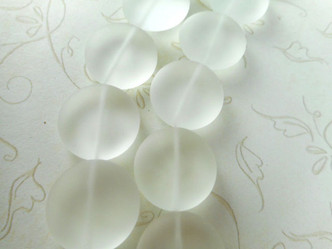 Frost 33x10mm Long Leaf Beach Sea Glass Frosted Charms Q4 per Pkg