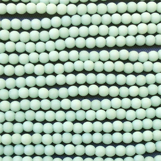Frosted Jade 3mm Round Ball Sea Glass Beads per Strand