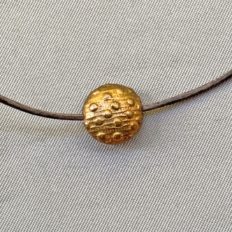 Dotted Puffy Coin Beads 11mm Shibuichi Q4 Per Pkg