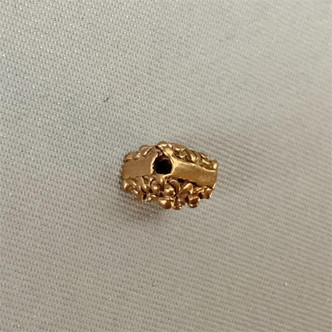 Chrysanthemum Flower Diamond Beads 7mm Shibuichi Q20 Per Pkg
