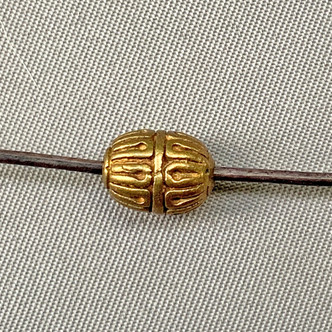Daisy Flower Lined Oval Beads 9x7mm Shibuichi Q6 Per Pkg