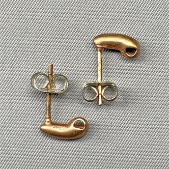 14x10mm Peanut Post Earrings Shibuichi Q6 Pair Per Pkg