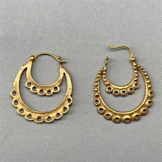 Two Tier Chandelier 14 Loop Post Earrings 27x23mm Shibuichi Q2 Pair Per Pkg