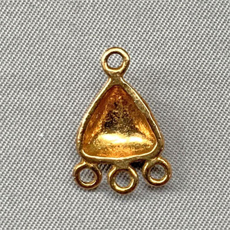 Tibetan Style Triangle 4 Loop Links 16x11mm Shibuichi Q6 Per Pkg