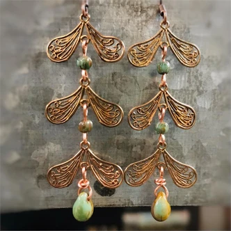 Maple Seed Whirligig 2 Loop Links 12x18mm Shibuichi Q12 Per Pkg