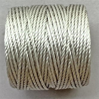 S-Lon Beading Cord Silver Heavy TEX400 .9mm Nylon Thread Per Spool