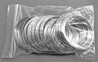 Steel Memory Beading Wire 55mm-60mm Bracelet Silver Plated Q200 Loops Per Pkg