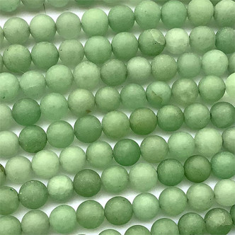 Matte Green Aventurine 8mm Round Ball Semi Precious Beads per Strand