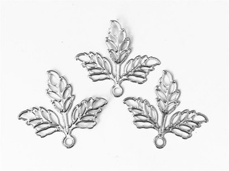 Large Filigree 3 Leaf Antique Silver Plated Pendants Q30 - per pkg