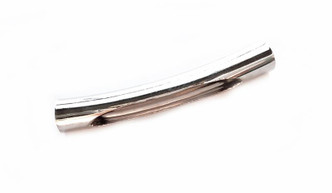 Antique Silver Plated Copper Hollow Tube Spacer Bead 31x5mm Hole 4mm Q20 Per Pkg