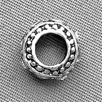 Antique Silver Plated Crystal Rhinestone 4.7mm Large Hole Bead 10mm Q5 Per Pkg