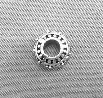 Antique Silver Plated Crystal Rhinestone 4.7mm Large Hole Bead 10mm Q5 Per Pkg