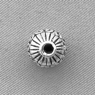 Carved Swirl Bali Style Bicone Beads 10mm Antique Silver Plated Alloy Q5 Per Pkg